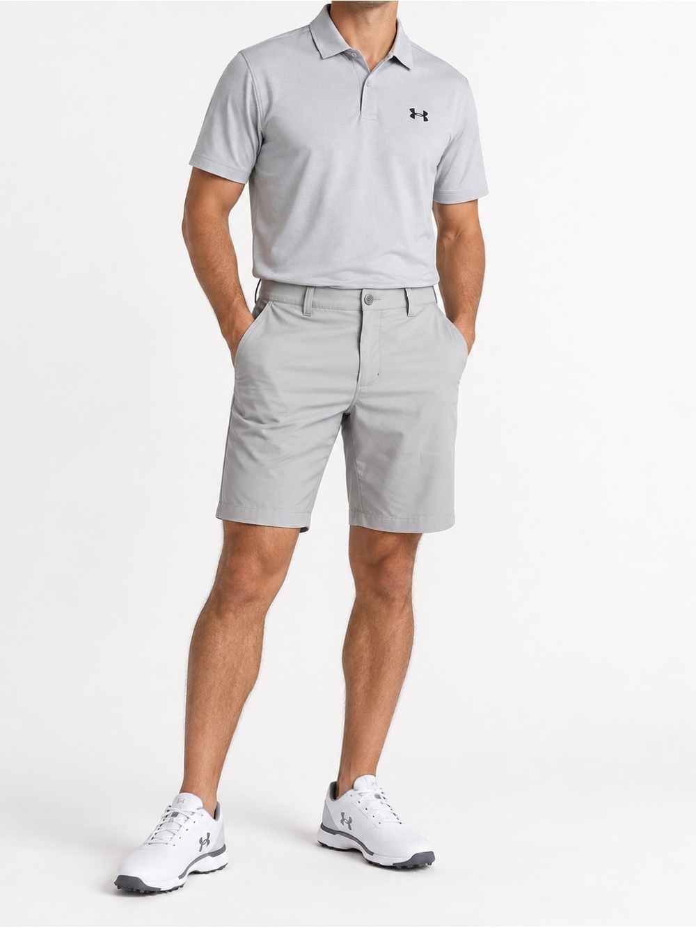 Under Armour Golf Shorts Bent Grass Mens 32 Stretch Lightweight Gray 11” Inseam